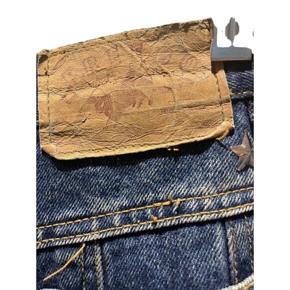 Freego vintage denim straight skirt embellished 26 waist 34 hip 22' long - Picture 6 of 7